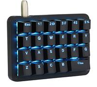Koolertron Teclado mecánico con una sola mano de 23 teclas, retroiluminación LED azul, portátil, mini teclado mecánico para juegos con una sola mano, 23 teclas totalmente programables