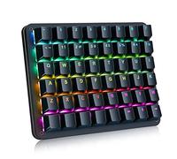 Koolertron Teclado mecánico macro de una sola mano con retroiluminación LED de color RGB Teclado mecánico portátil para juegos de una sola mano 48 teclas completamente programables Eje rojo