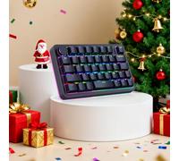 Koolertron Teclado mecánico macro de una sola mano, teclado mecánico portátil con retroiluminación LED RGB de 39 teclas y pomos totalmente programables con eje cian