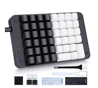 Koolertron Teclado mecánico programable con una sola mano, las 46 teclas programables con interruptor rojo Gateron OEM, 32 teclas macro, teclas macro para jugadores/cajero de