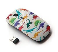 KOOLmouse [ Ratón óptico 2.4G inalámbrico [ Dinosaur Pattern White Saurus Kids ]