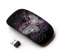 KOOLmouse [ Ratón óptico 2.4G inalámbrico ] [ Gems Pink Floral Butterfly Bling ]