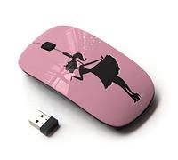 KOOLmouse [ Ratón óptico 2.4G inalámbrico [ Girl Pink Dress Black Minimalist Sparkle ]
