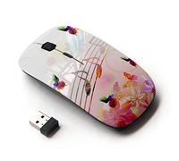 KOOLmouse [ Ratón óptico 2.4G inalámbrico [ Music Notes Pink Flowers Butterflies Nature ]