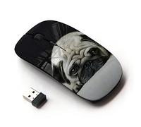 KOOLmouse [ Ratón óptico 2.4G inalámbrico ] [ Pug Dog Small Shorthair Big Brown Eyes ]