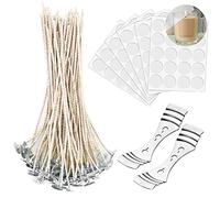 KOOLPUG Mechas para Velas, 120 Piezas Mechas para Velas de Soja con 2 Soportes de Mecha, Mecha Velas, Mechas para Velas Caseras, Mechas de Vela, Mecha Velas Encerada, Hacer Velas(20cm)