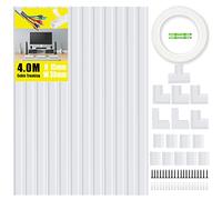 KOOLPUG Organizador de Cables, Organizador Cables Adhesivo, Recoge Cables, Canaleta Cables Pared Adhesivo, Canaletas para Cableado, Cubre Cables, Tapa Cables Escritorio, Esconder Cables(4.0m)