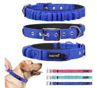 KOOLTAIL Collar táctico para perro, collar de perro resistente con asa para entrenamiento, collar de perro acolchado suave grueso y reflectante con hebilla de cinturón de metal ajustable para perros
