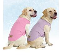 KOOLTAIL Ropa para perros grandes, niños y niñas, paquete de 2 camisetas cómodas de algodón para exteriores, protección UV e insectos, antipérdida de cabello y chaleco ligero para mascotas, ropa sin