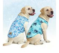 KOOLTAIL Ropa refrescante para perros grandes, paquete de 2 camisetas de secado rápido UPF50+ con protección UV e insectos, para exteriores, antipérdida de cabello, transpirable, sin mangas, cubito de