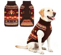 KOOLTAIL Suéter de Acción de Gracias para perro, suéter clásico para clima frío, ropa gruesa y cálida para mascotas, suéteres de punto trenzado para perros pequeños, medianos y grandes, bulldog niño y