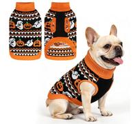 KOOLTAIL Suéter de Halloween para perro, suéter clásico para clima frío, ropa gruesa y cálida para mascotas, suéteres de punto trenzado para perros pequeños, medianos y grandes, bulldog niño y niña