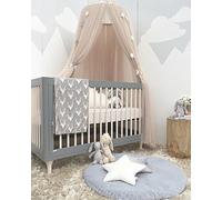 Koomiao - Cielo de cuna para niña, diseño de princesa, para niños, con estrella, decoración de habitación infantil en forma de cúpula, malla transpirable para bebé, color amarillo
