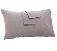 Koomiao - Juego de 2 fundas de almohada de 100% algodón, funda de almohada con cierre de sobres para familias (gris claro, 50 x 90 cm)