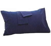 Koomiao - Juego de 2 fundas de almohada de 100% algodón, funda de almohada supersuave, antiácaros, duradera, funda de almohada con cierre de sobre, para familias (azul marino, 50 x 90 cm)