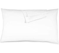 Koomiao - Juego de 2 fundas de almohada de 100% algodón, funda de almohada supersuave, antiácaros, duradera, funda de almohada con cierre de sobre, para familias (blanco, 50 x 90 cm)