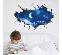 Koomiao Pegatinas de pared para niños en 3D Cielo Nocturno Desmontable, pegatinas de pared para niños, bebé, dormitorio, vivero DIY decorativo, 60 x 90 cm
