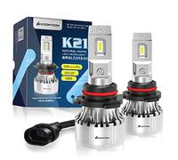 KOOMTOOM LED Faro 9005 5000K Bombillas LED para Faros Delanteros , 12000LM 64W 400% Superbrillantes Faros LED Hi / Lo Beam Head Lámpara halógena de Repuesto Blanco cálido, Paquete de 2