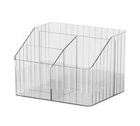 Koomuao - Caja de almacenamiento de maquillaje, organizador cosmético transparente, almacenamiento de pinceles de maquillaje acrílico con 3/4 ranuras para el cuidado de la piel, cosméticos y lápiz