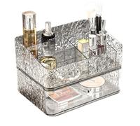 Koomuao - Caja de almacenamiento de maquillaje, organizador de cosméticos, maquillaje para organizar apilable caja de joyería y soporte cosmético, lápiz labial, pinceles, perfumes para cuarto de baño,