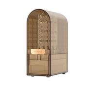 Koomuao - Organizador de cosméticos para cuarto de baño, caja transparente, organizador para joyas, color rojo labial, pinceles, perfumes, c, Sencillo