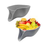 Koonafy Escurridor multifuncional embudo, bandeja de goteo de silicona, cesta de goteo de alimentos, cesta colador con embudo para verduras, pasta, frutas, ensalada, utensilios de cocina del hogar