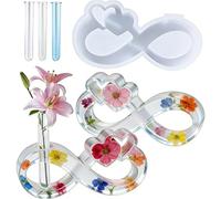 Koonafy Moldes de resina de silicona para florero, estación de propagación de plantas, forma de amor infinito, macetas hidropónicas, moldes de tubo de ensayo, moldes de silicona para manualidades de