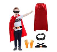 Koongso Conjunto de disfraz de superhéroe de patata para niños, capa roja, máscara de fieltro, guantes naranjas y cinturón negro, disfraz para el Día Mundial del Libro, traje escolar para la semana