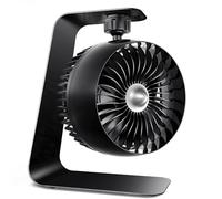 Koonie Ventilador de escritorio USB de metal, pequeño circulador de aire turbo portátil de 4 pulgadas, flujo de aire fuerte de 6 pies, 3 velocidades, inclinación ajustable de 360 grados, 35 dB de bajo