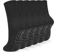 KOOOGEAR 3 pares de calcetines de yoga para mujer, antideslizantes, para barre, pilates, ballet, danza, trampolín, 3 Par Negro, 36-39