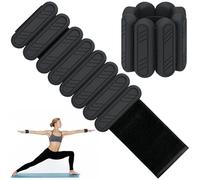 KOOOGEAR Juego de 2 pesas ajustables para tobillo y muñeca para fitness, pilates, yoga, aeróbic y jogging (negro, 2x0.25 kg)