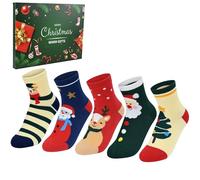 KOOOGEAR Lot De 5 Paires De Chaussettes De NoëL Pour Enfants Chaudes Chaussettes Amusantes Cadeau De NoëL Pour Filles Et GarçOns (FR/ES, Edad, 5 años, 7 años, Regular)