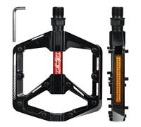 KOOOGEAR Pedales de bicicleta de montaña antideslizantes de aluminio con reflectores, rodamientos de bolas de 9/16 pulgadas para BMX, MTB, bicicletas de carreras