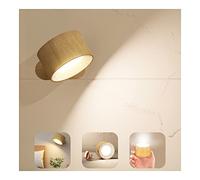 Koopala Apliques LED, lámparas de pared con puerto USB recargable que funciona con pilas, 3 temperaturas de color y 3 niveles de brillo, bola magnética giratoria de 360°, luces inalámbricas para leer