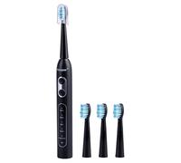 Kooper - Cepillo de dientes eléctrico eléctrico recargable con 5 modos, 4 cabezales incluidos, color negro