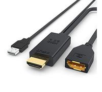 Koopman - Adaptador HDMI a DisplayPort 4K 60Hz, cable convertidor HDMI a DP, HDMI activo 2.0 a conector de puerto de pantalla para Xbox PS4, soporta salida de vídeo 1080P 144Hz