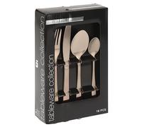 KOOPMAN CUBIERTOS 430 INOX DORO, ESPESOR 2,0 mm, juego de 16 piezas: 4 tenedores, 4 cuchillos, 4 cucharas de café