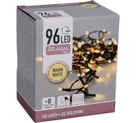 Guirnalda a pilas multifuncion 96 leds cable negro luz blanco calido 7