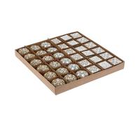 Koopman International Juego de 36 cajas de almacenamiento doradas con brillantes y perlas.