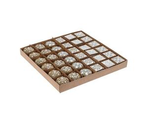 Koopman International Juego de 36 cajas de almacenamiento doradas con brillantes y perlas.