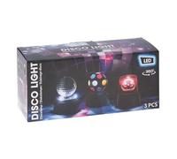 Koopman International Juego de lámparas de discoteca LED, 3 piezas, multicolor, habitación infantil.