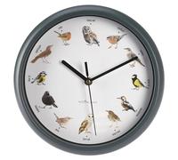 Koopman International Reloj de pared con canción de pájaro con 12 sonidos y sonidos cada hora, reloj de pared con canto de pájaro silencioso por la noche, funciona con pilas, decoración de interiores