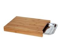 Picar Corte Tabla Encimera Cocina Madera Bambú Superficie con Bandeja 35x25cm