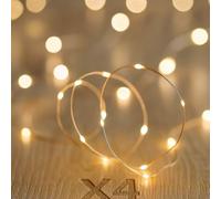 Koopower 4 cadenas de luces LED de 30 unidades, para exteriores, cable de cobre blanco cálido, 4 x 30 LED