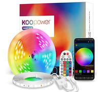 Koopower Tira de luces LED RGB con Bluetooth, 20 m, con mando a distancia por infrarrojos, intensidad regulable, tira de luces LED multicolor, para fiestas, cocina [clase energética