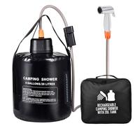 koopsmate 20L Saco de Agua para Camping Ducha portátil, termómetro, calefacción Solar, batería integrada 4400mAh, Recarga USB, rociador, Adecuado para excursiones/Mochila, Camping, Playa, jardín