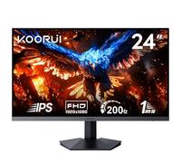 KOORUI 24 Pulgadas Monitor Gaming 200Hz Pantalla Fast IPS HDR400 | Adaptive Sync 1ms, Inclinación, Eye Care, VESA (HDMI/DP) Negro