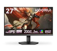 KOORUI 27 Pulgadas Gaming Monitor 200Hz Fast IPS QHD 1ms HDR400 HDMI/DP | Adaptive Sync, DCI-P3 95%, SRGB 99%, inclinación ajustable, QHD 2560x1440, 2K, VESA 75x75mm, para trabajo de oficina o juegos
