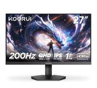 KOORUI 27 Pulgadas Monitor Gaming, QHD 200Hz 1ms Fast IPS | HDR 400 Adapitive Sync Compatible, 95% DCI-P3 | HDMI 2.0/DP 1.4 Eye Care VESA Wall Mount