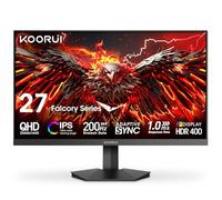 KOORUI 27 Pulgadas Monitor Gaming, QHD 200Hz 1ms Fast IPS | HDR 400 Adapitive Sync Compatible, 95% DCI-P3 | HDMI 2.0/DP 1.4 Eye Care VESA Wall Mount
